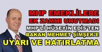 MHP'li Hüseyin Edis'ten Bakan Mehmet Şimşek'e Uyarı 