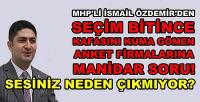 MHP'li Özdemir'den Anket Firmalarına Manidar Soru  
