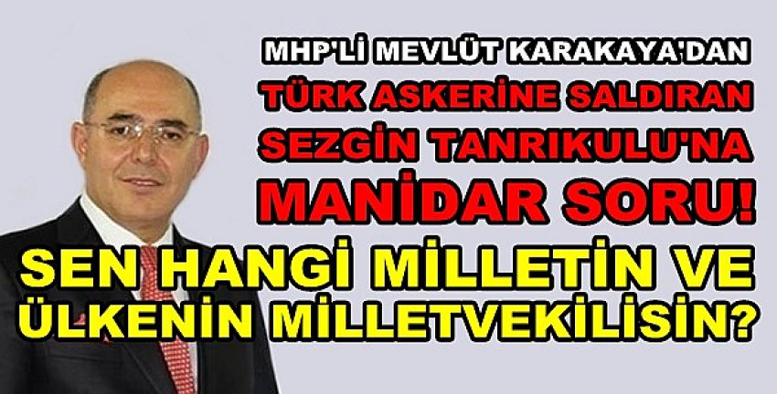 MHP'li Karakaya'dan Türk Askerine iftira Atana Manidar Soru 