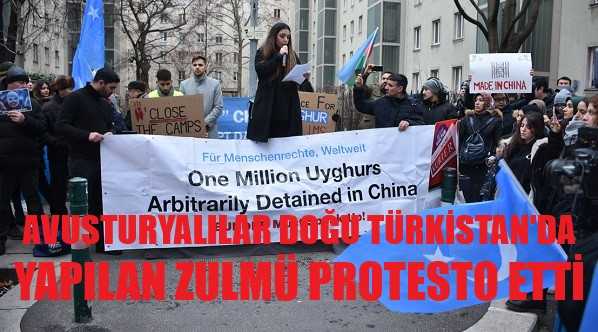 Avusturya'da Uygur Türklerine Yapılan Zulüm Protesto Edildi