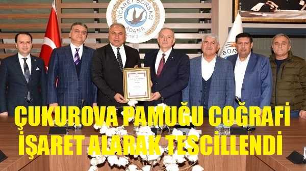 Çukurova Pamuğu Coğrafi İşaret Alarak Tescillendi