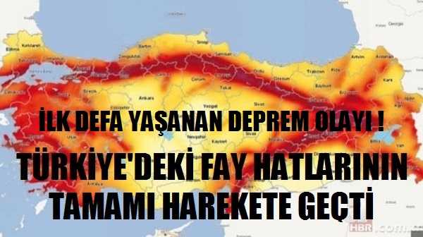 Türkiye'deki Fay Hatlarının Tamamı Harekete Geçti