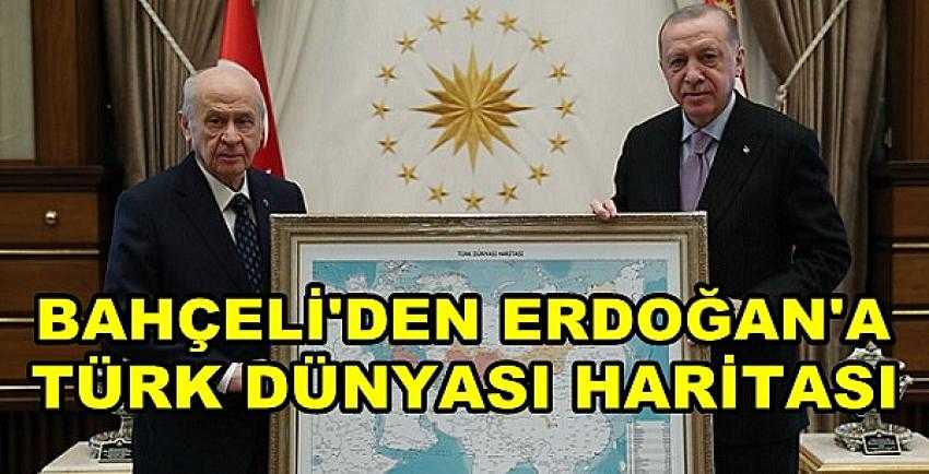 Bahçeli Türk Dünyası Haritasını Erdoğan'a Hediye Etti  