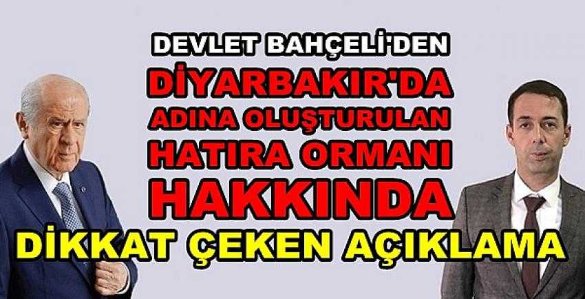 Bahçeli'den Hatıra Ormanına Karşı Çıkanlara Tepki  