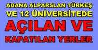 Adana ve 12 Üniversitede Değişiklikler Yapıldı 