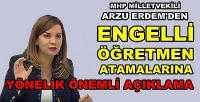 MHP'li Erdem: Engelli Öğretmenlere Öncelik Tanınmalı