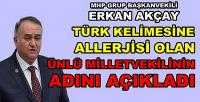 MHP'li Akçay Türk'e Allerjisi Olan Milletvekilini Açıkladı    