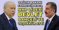 Sağlık Bakanı Koca'dan MHP Lideri Bahçeli'ye Teşekkür   