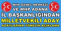 MHP'den Milletvekili Aday Adaylarına Yönelik Açıklama  