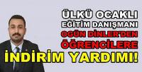 Eğitimci Ogün Dinler'den Öğrencilere İndirim Yardımı    