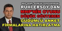 MHP'li Ruhi Ersoy'dan Güdümlü Anketçilere Hatırlatma  