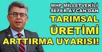 MHP'li Aycan'dan Tarımsal Üretimi Arttırma Uyarısı     