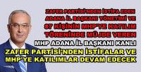Zafer Partisi Adana İl Teşkilatının Tamamı MHP'ye Geçti