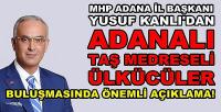 Taş Medreseli Ülkücüler MHP Adana İl Teşkilatında Buluştu