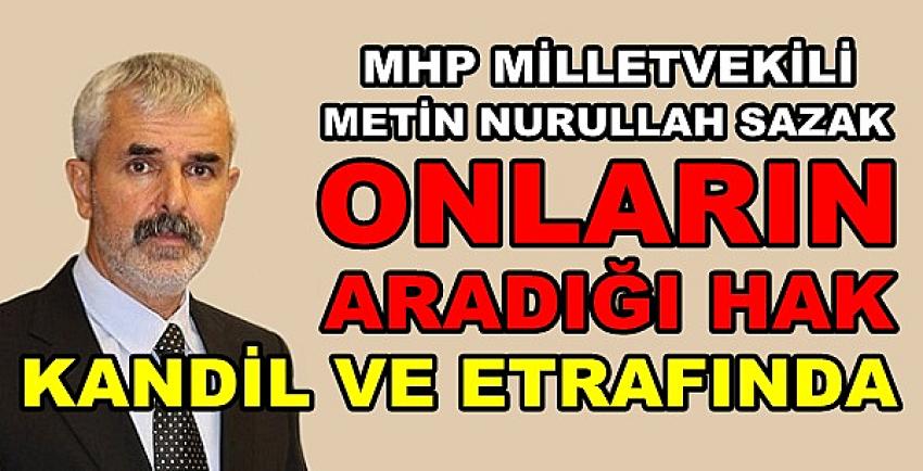 MHP'li Sazak: Onların Aradığı Hak Kandil ve Etrafında  