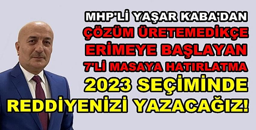 MHP'li Kaba'dan Erimeye Başlayan Muhalefete Hatırlatma  